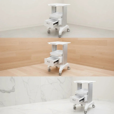 Straight Up Perfect Beauty Salon Cart Featuring Smooth Rolling Trolley Pull Out Drawer And Roomy Top Tray For Cosmetics sleek design with compact layout