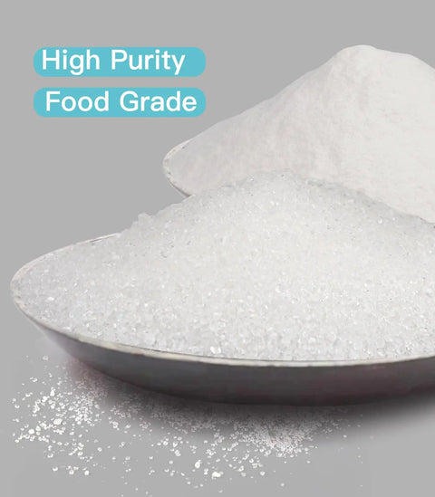 High-purity citric acid and baking soda for aquarium CO2 generator kit food grade raw materials in a metal tray