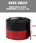 Rolled 3-inch wide door draft stopper for large gaps, 37-inch long seal, adhesive backing, shown in black and red.