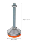 Heavy Duty Swivel Leveling Feet With GripLock Rubber Base And Easy Tune Bolts For Sturdy Workbenches And Garage Rigs D60x12mm Rock Solid Pack Of Two showing a sturdy swivel foot pad with a threaded bolt.