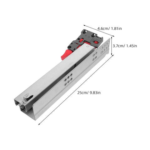 10 Inch Concealed Drawer Slides Full Extension Soft Close Runners With Rear Mounting Brackets Heavy Duty Cold Rolled Steel For Wardrobe