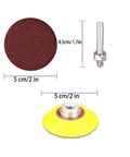 Built Tough 300 Piece 2 Inch Sanding Disc Set Packing 80 To 3000 Grit Grades and Fast Swap Backing Pad with 2-inch pads.