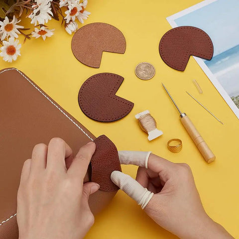 DIY Bag Corner Repair Kit For Purses And Leather Bags With Corner Patches Cone Needle Thread And Finger Cots Quick Fix Tools