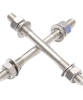 Beefy M12 Double-Ended Threaded Rod Kit In 304 Stainless Steel Through-Wall Bolt Set with Nuts, Washers, and Spring Washers