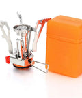 Lightweight Portable Camping Stove For Backpacking And Hiking With Piezo Ignition No Fuss Wind Resistant Design And Stable Support