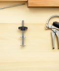 Four Star Shaped T Track Knob with Stainless Bolts and Washers, Ergonomic Grippy Hand Knob for Woodworking Fixtures on a wooden surface