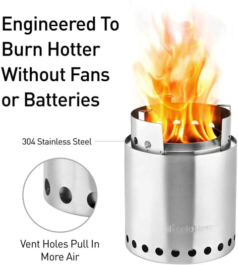 Go To Campfire Wood Burning Stove For Backpacking Portable Stainless Steel Stove For Outdoor Cooking