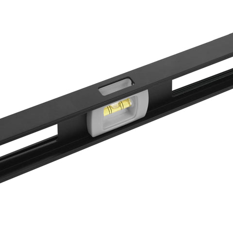 Close-up of top-read window on Magnetic 36 Inch Professional Aluminum Level With Heavy Duty Frame Pro Grade Carpenter Tool In Yellow And Black
