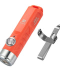 Tiny Pocket Sized USB C Rechargeable Keychain Flashlight Delivers 650 Lumens Of Super Bright Output For Everyday Carry in orange
