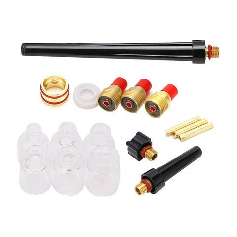 Premium Welding Torch Accessory Kit For EEE WP9 WP20 TIG Systems includes brass and glass components for welding jobs.