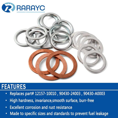 Toyota Transfer Case and Differential Service Gasket Kit 18 Pcs Replacement for Most Toyota Vehicles Part Numbers 9043024003 90430A0003 1215710010 High Quality Materials Easy Installation shown with metal gaskets for sealing purposes.