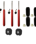 Front And Rear Strut Cartridge Mount And Bellows Replacement Kit For Toyota Mr2 1991 1995 with red strut components and black bellows.
