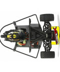 1 8 Scale RC X Rider Flamingos 2 4G 3WD 2 In 1 ESC high speed RC tricycle, top view with roll cage and knobby tires