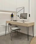 Office setup with desk featuring 30 Inch Hairpin Table Legs Set Of 4 Beefy Heavy Duty Diy Furniture Legs in satin black