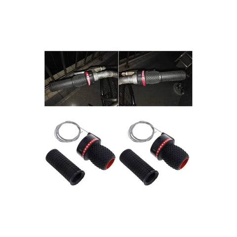 2Pcs Bicycle Twist Grip Gear Shifter Handle Set For Mountain Bikes, 18 21 Speed Derailleur with aluminum alloy cables shown