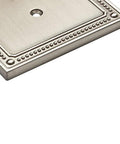 Beaded 1 Gang Duplex Outlet Wall Plate GFI Outlet Cover 3 Pack ETL Certified Modern Brushed Nickel Finish Decorative Electrical Wall Plate with Vintage Bead Detailing for a Timeless Classic Look showing the beaded edge detail.