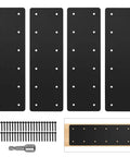 Lock Down Your Build With This Heavy-Duty 4 Pack Of 15.7 In X 5 In Straight Steel Mending Plates, screws for installation, black finish.
