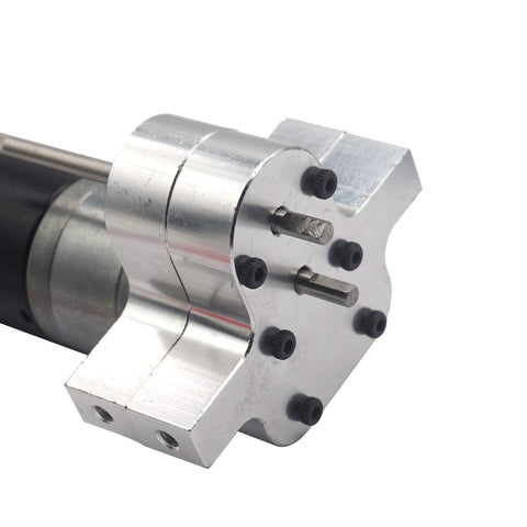 Close-up of Metal RC Gearbox With 370 Brush Motor for WPL RC Car, showcasing metal construction and mounting points.