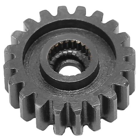 Close-up of single gear from Five Piece Steel Servo Spur Gear Set with 24 Tooth Internal Spline, 0.8 Modulus for Precision Drive Systems.