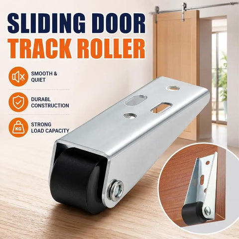 Rock Solid Vertical Track Roller Wheels For Sliding Barn Doors Featuring Quiet Rubber Casters And Reinforced Bearings close-up on surface