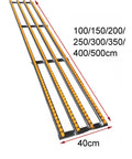 Slick Four Row Abs Plastic Gravity Slide Conveyor With Stainless Steel Frame, 40cm wide, showing roller sizes for warehouse loading.