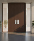 Beefy Silver Bar Door Handle For Exterior Doors Surface Mounted Push Pull Hardware 304 Stainless Steel on wood door
