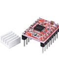 Five Pack A4988 Stepper Motor Driver Modules With Heat Sink for 3D Printers, CNC Machines, and Arduino Projects. Front view with heatsink.