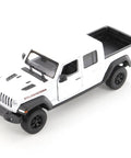 Jeep Gladiator 1/27 Scale Diecast Pickup Truck Model In White With Openable Doors And Tailgate, angled view