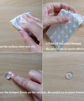 Applying self adhesive noise dampening bumper pads 272 pcs for furniture surface protection and quiet closures