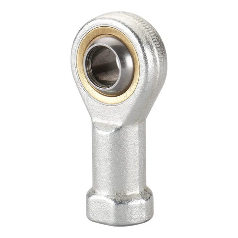 Rugged M16 Rod End Bearing With M16x1.5 Female Thread And 16mm Ball Bore For Quick No Fuss Install In Linkage Systems Built From Zinc Plated Carbon Steel With Copper Washer For Long Lasting Durability. Front view