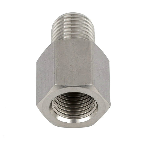 Stainless Steel 304 NPT To Metric Thread Adapter, 1/4 Inch NPT Female To M14 X 1.5 Male Pipe Fitting, Heavy-Duty 16 MPa