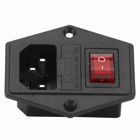 Three Piece AC Power Socket Switch With Built In Light Four Pin For 3D Printer CNC Machine Electronics Enclosure Power Supply Control Panel