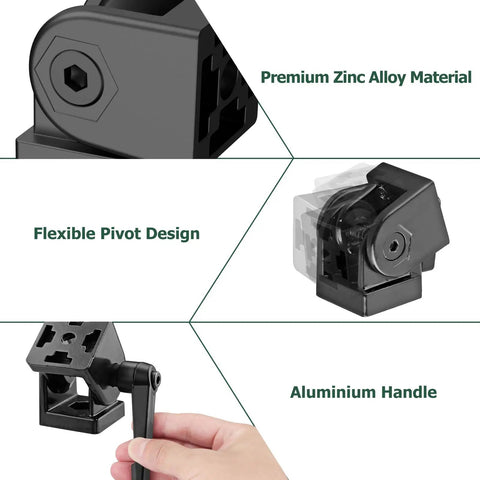 4 Pack Angle Connector Joints For 3030 Nut8 Aluminum Extrusion, 180 Degree Rotation Flexible Hinge, Easy DIY Assembly, Pro Grade Aluminum Profiles Connector Kit For EU Standard Builds, zinc alloy hinge