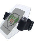 Premium Solid Durable Armband Badge Holder With Hella Secure Stretchy Strap And Easy Hook Loop Fastener For Work Credentials Cards And Passes One Size Fits, shown from the side with visible ID slot and strap.
