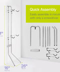 Michelangelo Gravity Two Bike Storage Rack No Drill Wall Lean Vertical Bike Holder For Road, Mountain, And Hybrid Bicycles Holds Up To 80 Lbs shown disassembled against a wall.