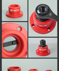 HSK50A Tool Holder Tightening Fixture for Universal CNC Equipment, aluminum alloy, red tool holder with anti-skid lock design.