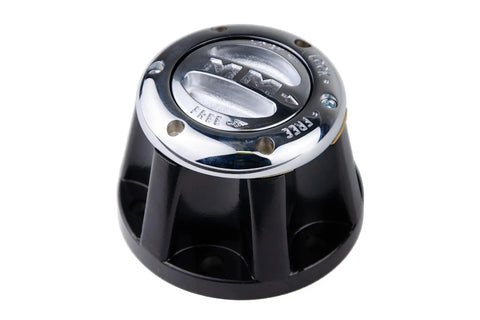 Close-up of Premium Manual Locking Hub for Jeep CJ and Scout II with six-bolt 27 spline, replaces OEM hubs for off-road grip