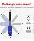 Multi-angle measurement illustration for Portable Digital Leeb Hardness Tester And Durometer for steel metal testing.