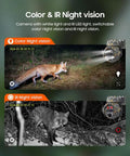 Heavy Duty Camouflage Solar Security Camera Outdoor 6Mp 12X Zoom Foolproof PIR Detection Color Night Vision Two Way Audio Ip66 Waterproof Badass Perimeter Surveillance Rig showcasing color and IR night vision features with wildlife.