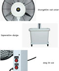 Heavy Duty Oscillating Stand Fan Super Quiet High Velocity Air Circulator With Three Adjustable Speeds And Fine Mist Spray features encryption net cover.