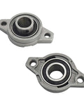 2 Pack KFL000 15mm Pillow Block Flange Bearing Self Aligning Mounted Zinc Aluminum Alloy Bearing for Linear Shaft Support in Machinery, Power Equipment and DIY Projects, front and back view