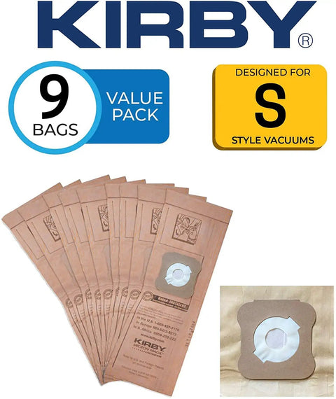 G4 G5 G6 Vacuum Bags 9 Count Compatible With Kirby Generation 4 5 And G6 Featuring Micron Magic Filtration in brown.