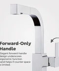Forward-facing handle of Arkitek Kitchen Faucet With Pull Down Sprayer, Single Handle High Arc, Stainless Steel Sink Faucet With Accudock Docking Technology, 1 Or 3 Hole Install, Deck Plate Included, Model LG534LPMS.