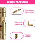 25 Piece Brass Hidden Cylinder Hinges Kit With Drill Locator And L Shaped Hex Wrench; brass hinge features and details
