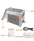 Heavy Duty 3L Ultrasonic Cleaner With Heater for vinyl records and auto parts, stainless steel with digital timer and control.