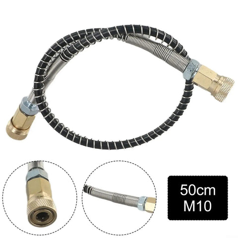 Heavy Duty High Pressure Air Hose 50cm M10x1 Thread 9000 PSI Stainless Wrap Protects Against Kinks For Hunting Diving Tanks And Industrial Jobs Built To Handle Abuse No Matter How Hard You Run Them Today, 50cm M10 fitting