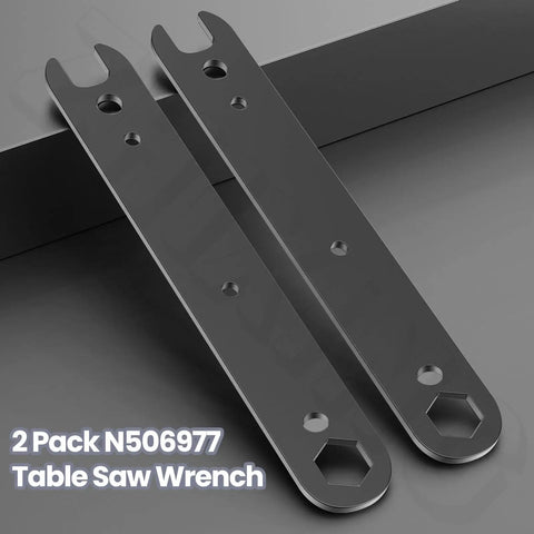 Two Pack N506977 Table Saw Wrench Spanner Set features heavy-duty design for easy blade swaps and reliable hardware removal.