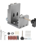 Pocket Hole Jig Kit With 15 Degree Aluminum Alloy Locator Inclined Hole Guide for Woodworking Pro Grade Precision Tool