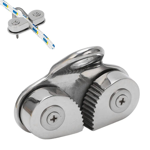 Beefy Cam Cleat For 5-15mm Rope, 316 Stainless Steel Boat Kayak Cleat With Fairlead Ring, Rugged Marine Rope Fastener
