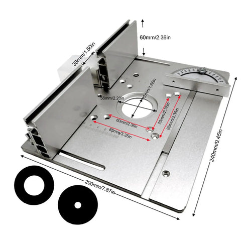 Dead On Aluminum Router Table Insert Plate Engineered For Quick Flip Swaps And Zero Hassle Miter Tracking To Make Routine Wood Milling And Trimming Jobs A Total Cinch, featuring precise measurements and design.
